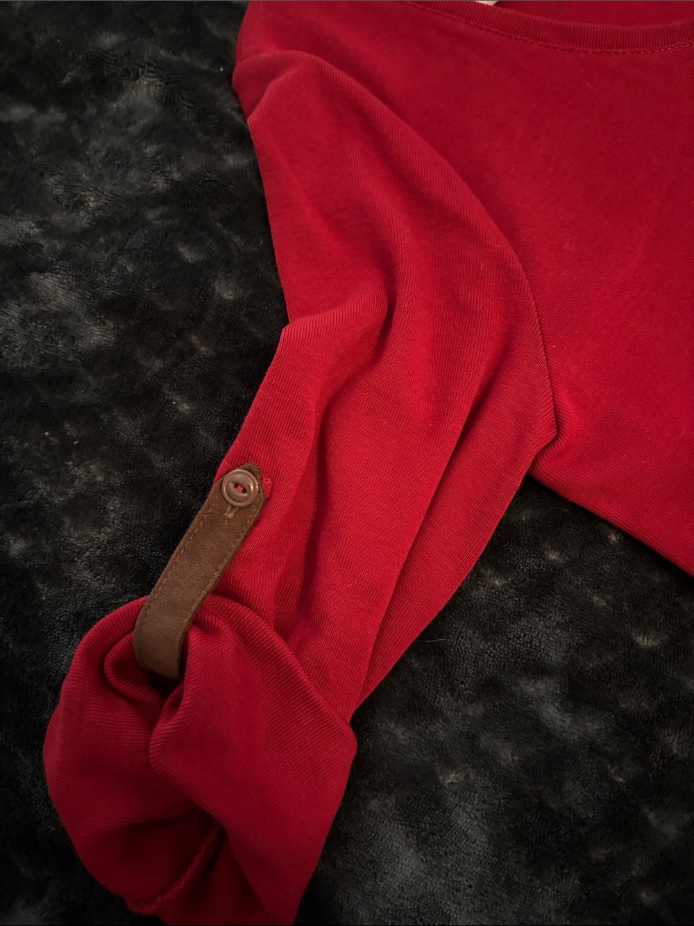 Ralph Lauren Red Henley Midi Dress with Brown Tie Belt Sz L - Picture 6 of 10